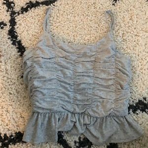Light gray flare cropped top